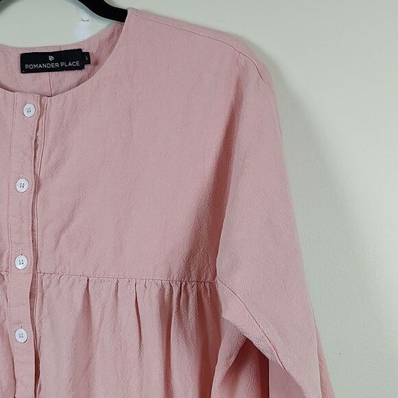 Pomander Place Tuckernuck Fallon Dress in Salmon Linen Blend Size Large - Picture 4 of 12